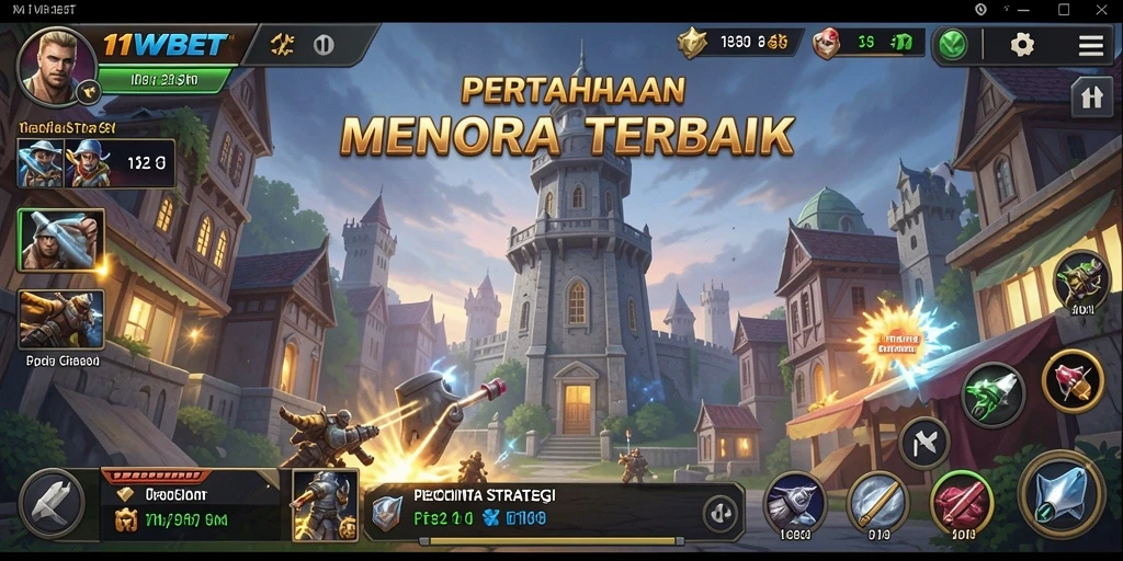 Tampilan gameplay menegangkan dalam 11WBET saat menciptakan pertahanan.