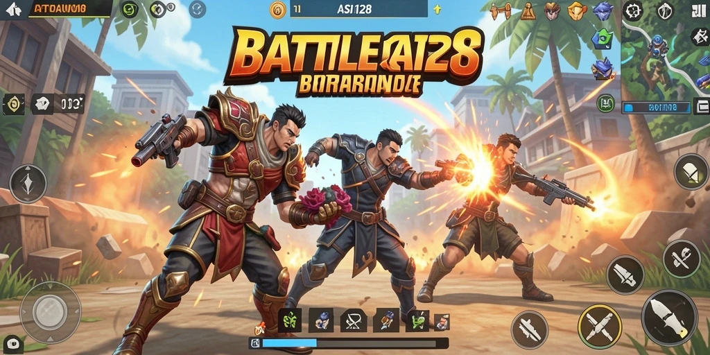Gameplay ASIA128 menunjukkan pertempuran menarik antar pemain di medan perang.