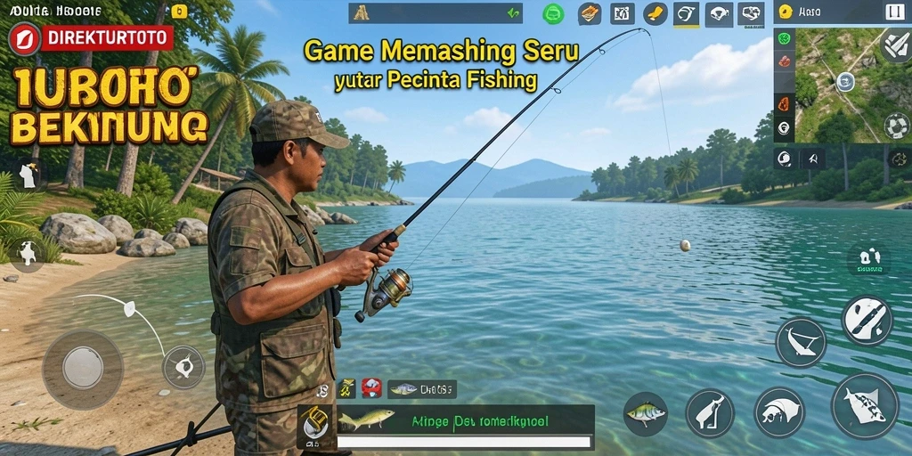 Tampilan gameplay <strong>DIREKTURTOTO</strong> yang memukau dengan banyak ikan dan lokasi menarik.
