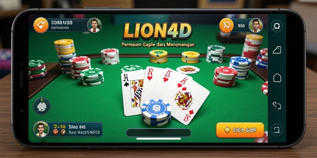 Tampilan gameplay LION4D yang menarik dan penuh aksi Gaple.