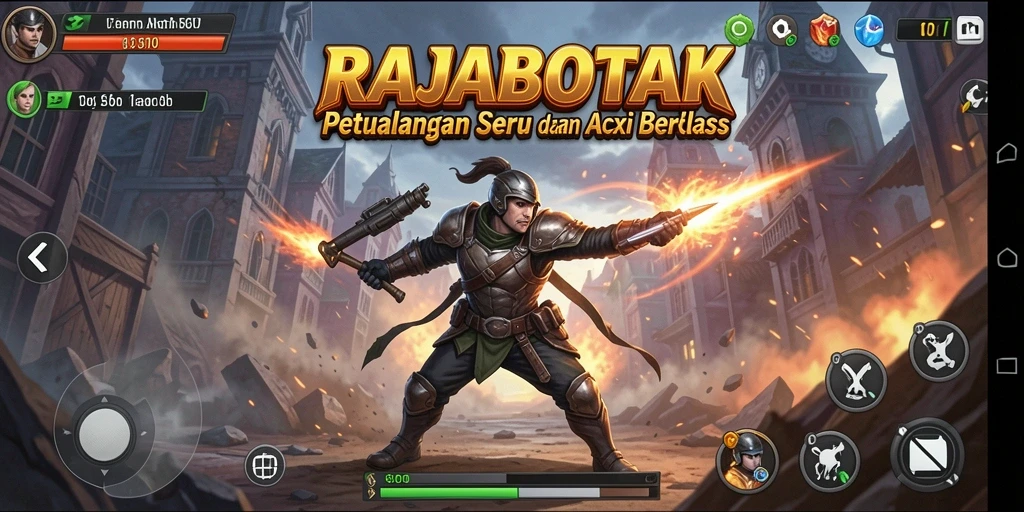 Tampilan gameplay seru dari RAJABOTAK menampilkan aksi mendebarkan.