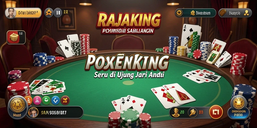 Screenshot gameplay RAJAKING menunjukkan aksi poker yang mendebarkan.